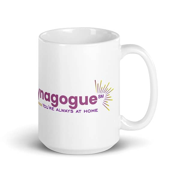 White glossy mug 15oz handle on right